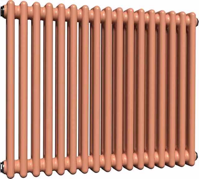 Lux Heat Horizontal Column Radiator in Orange and Bronze, W: 60.0 cm, H: 78.5 cm