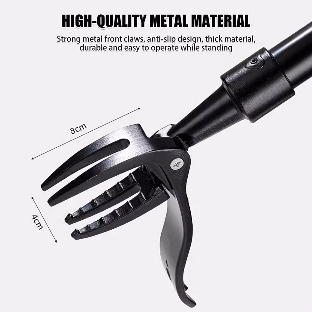 FLAVORA Black Aluminium Long Handle Claw Weeding Tool, 100g – 4