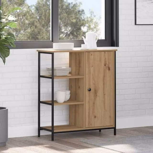 Berkfield Home Artisan Oak Sideboard in Brown, W/D/H: 70 x 30 x 80 cm – 1