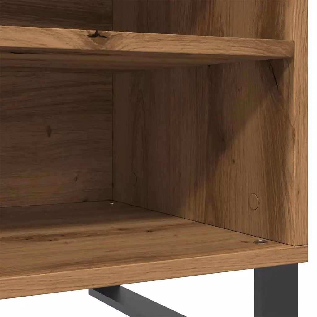 Berkfield Home Artisan Oak Record Cabinet in Brown, W: 84.5 cm, D: 38 cm, H: 48 cm – 5