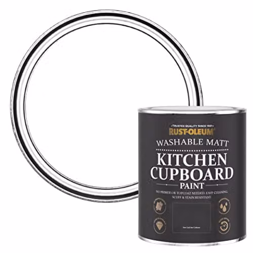 Rust-Oleum Water Based Kitchen Cupboard Paint in Matt White, 750ml – 1