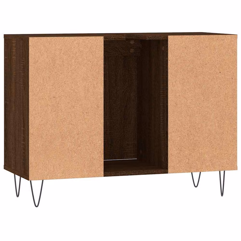 Berkfield Home Brown Oak Bathroom Cabinet with Hinged Doors and Internal Shelves, W/D/H: 80 x 33 x 60 cm – 4