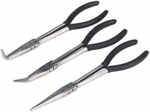 Loops 3 Piece Set of Multicolour Drop Forged Steel Needle Nose Pliers, Length: 275 mm – 1