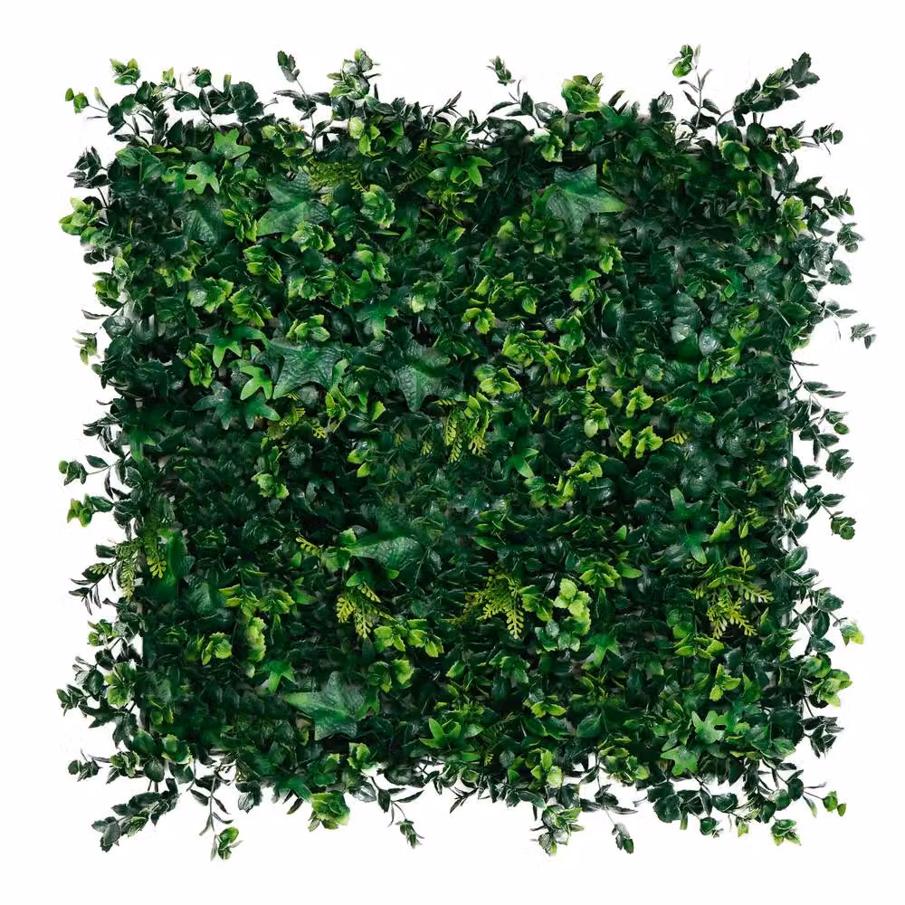 Gardenwize Pack of 4 Clover Leaf Artificial Wall Panel Tiles, Green, W/D/H: 50 x 50 x 50 cm – 2