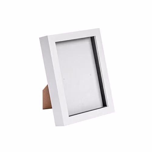 Nicola Spring 5x7 Rectangular 3D Shadow Box Photo Frame in White