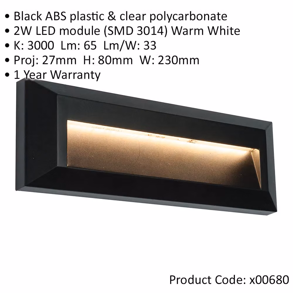 Loops 2 Pack Outdoor Pathway Guide Lights, Black Warm White LED, IP65 Waterproof – 2