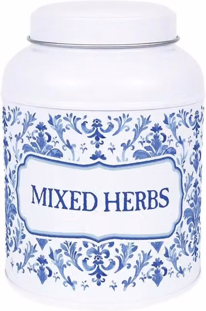 Purely Home Oriental Ink Peppercorn Canister with Small Domed Lid in Blue and White, 110g