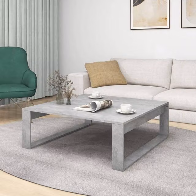 Berkfield Home Decorative Coffee Table in Concrete Grey, W/D/H: 100 x 100 x 35 cm – 1