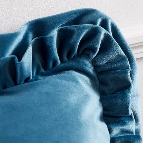 Catherine Lansfield So Soft Velvet Touch Square Cushion, Petrol Blue, W/D/H: 43 x 43 x 43 cm – 2