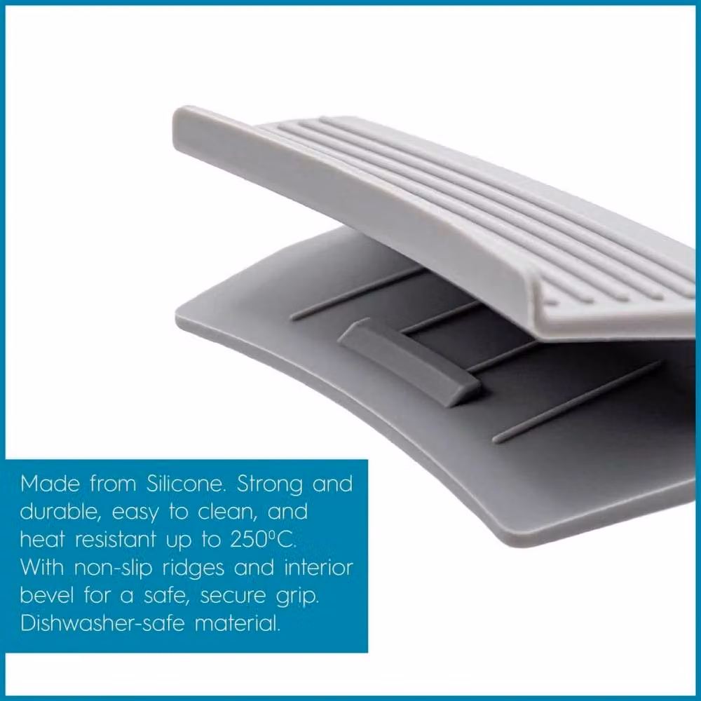 Havendro 2-Pack Silicone Pot Handle Covers in Grey, W: 7.5 cm, D: 4.5 cm – 2