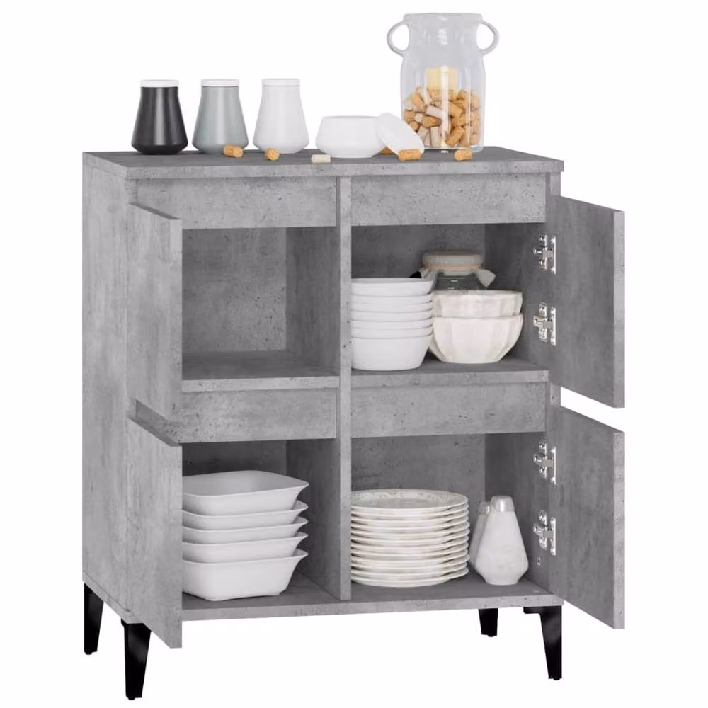 Berkfield Home Sideboard in Concrete Grey, W/D/H: 60 x 35 x 70 cm – 2