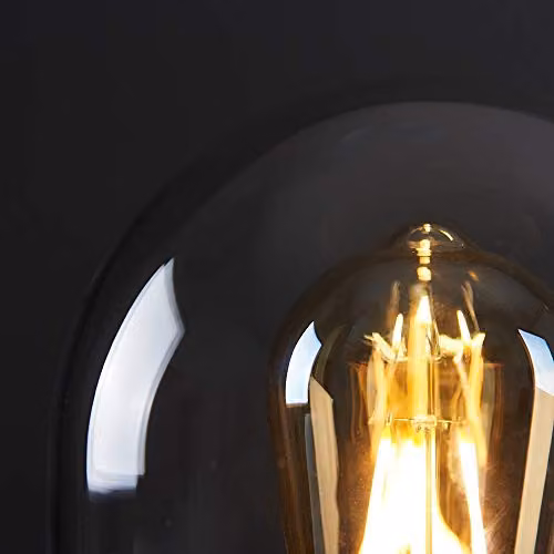 MiniSun Retro Industrial Table Lamp with Gold Brass Metal Base and Transparent Glass Dome – 4