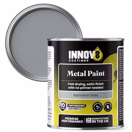 INNOV8 COATINGS Metal Paint in Grey with a Satin Gloss Finish, 250 ml – 1