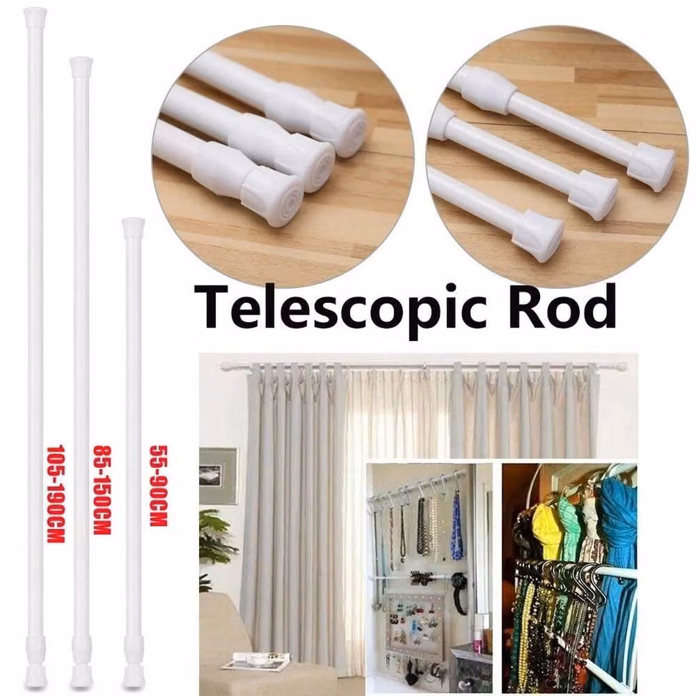 NESTLUNE White Extendable Spring Loaded Telescopic Curtain Rail – 2