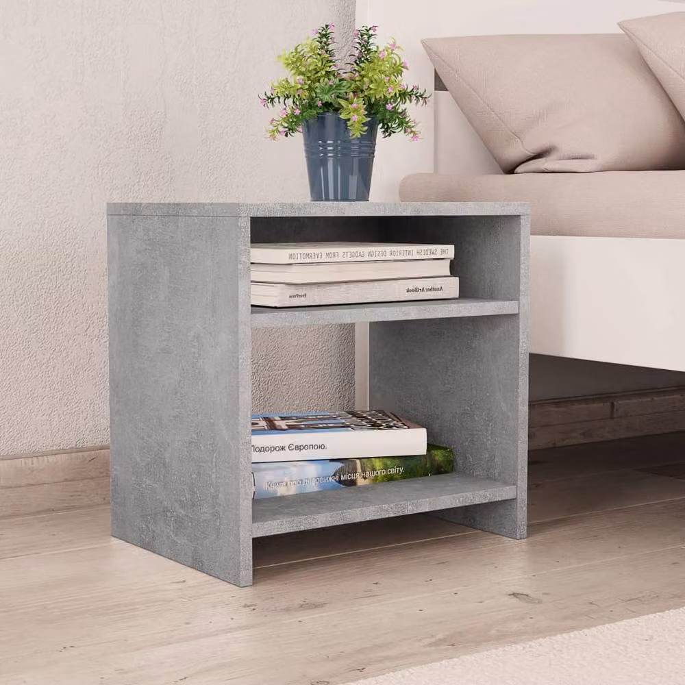 Berkfield Home Elegant Bedside Cabinets, 2 Piece Set in Concrete Grey, W/D/H: 40 x 30 x 40 cm – 3