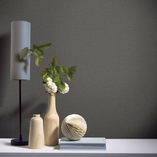Erismann Abstract Modern Vinyl Wallpaper in Anthracite and Brown