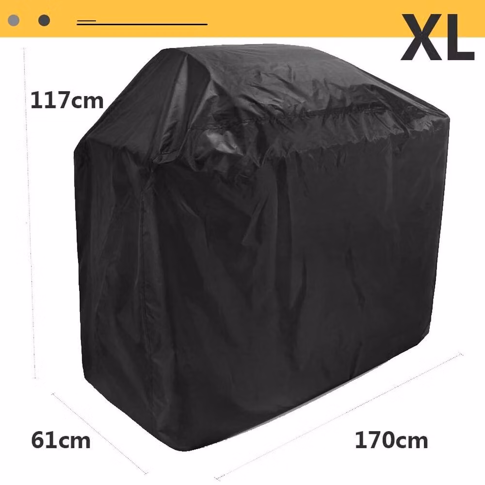 KORVIXA Heavy Duty Black Polyester Gas Grill Cover, W/D/H: 170 x 61 x 117 cm – 2