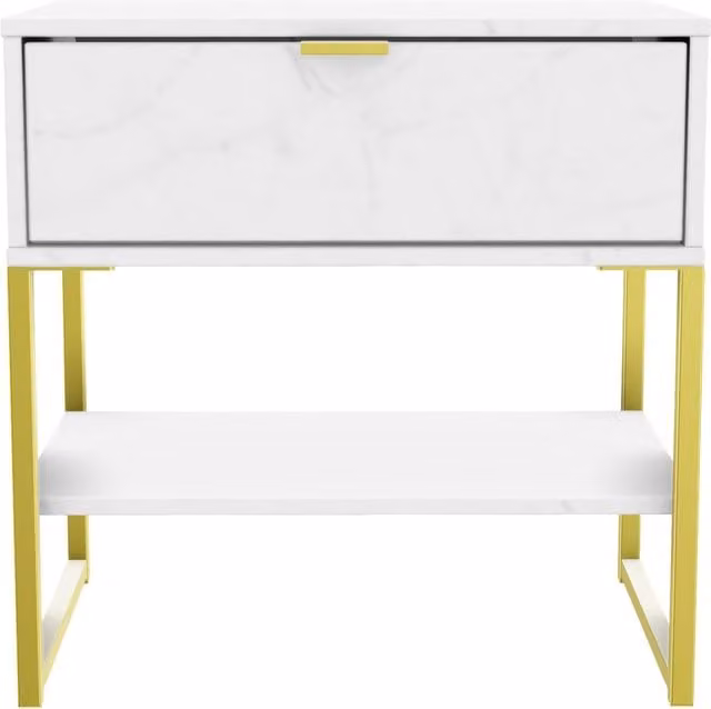 Ready Assembled 2 U Tamworth Single 1 Drawer Bedside Cabinet in Off-White