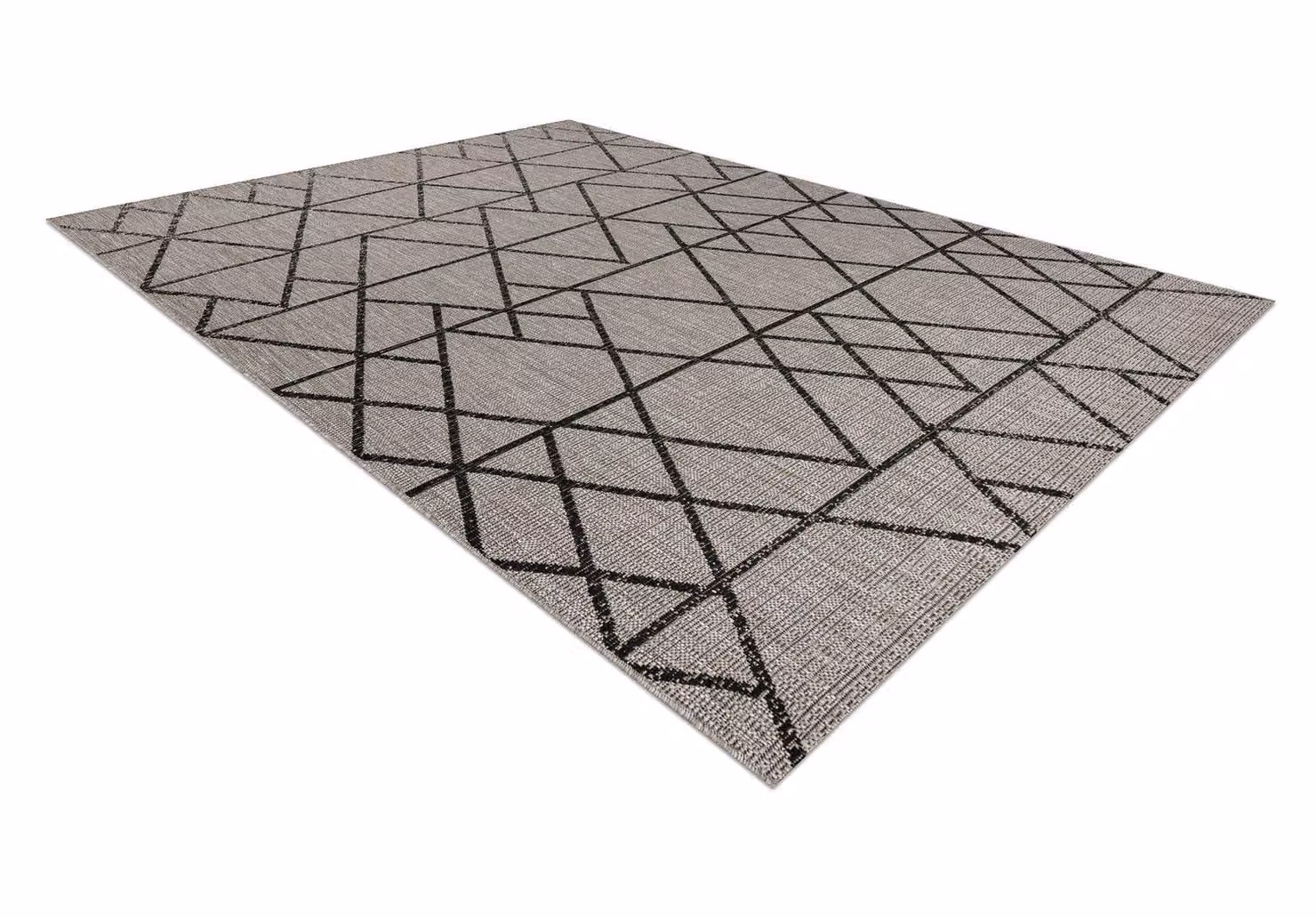 RugsX Floorlux Geometric Grey Modern Rectangular Rug W: 60 cm, L: 110 cm – 2