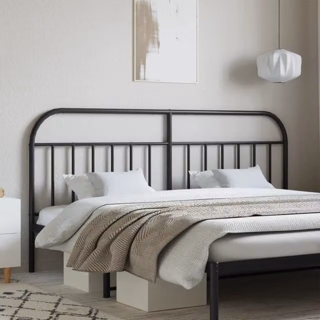 Berkfield Home Classic Metal Headboard in Black, 193 cm