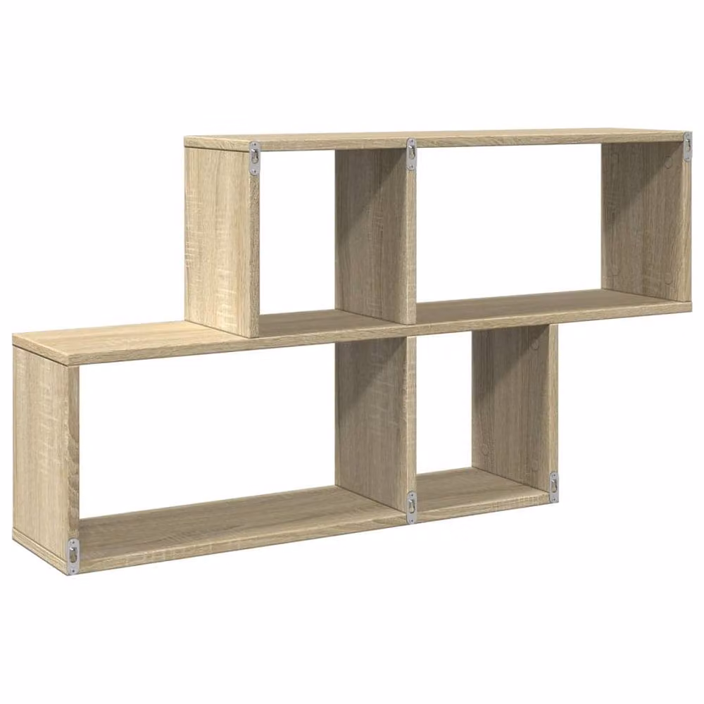 Berkfield Home Sonoma Oak Wall Shelf in Light Tan, W/D/H: 100 x 20 x 53 cm – 3