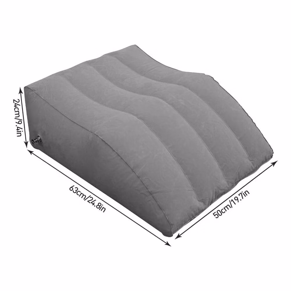 VOGREX Inflatable Elevation Wedge Foot Rest and Knee Support Pillow in Grey – 2