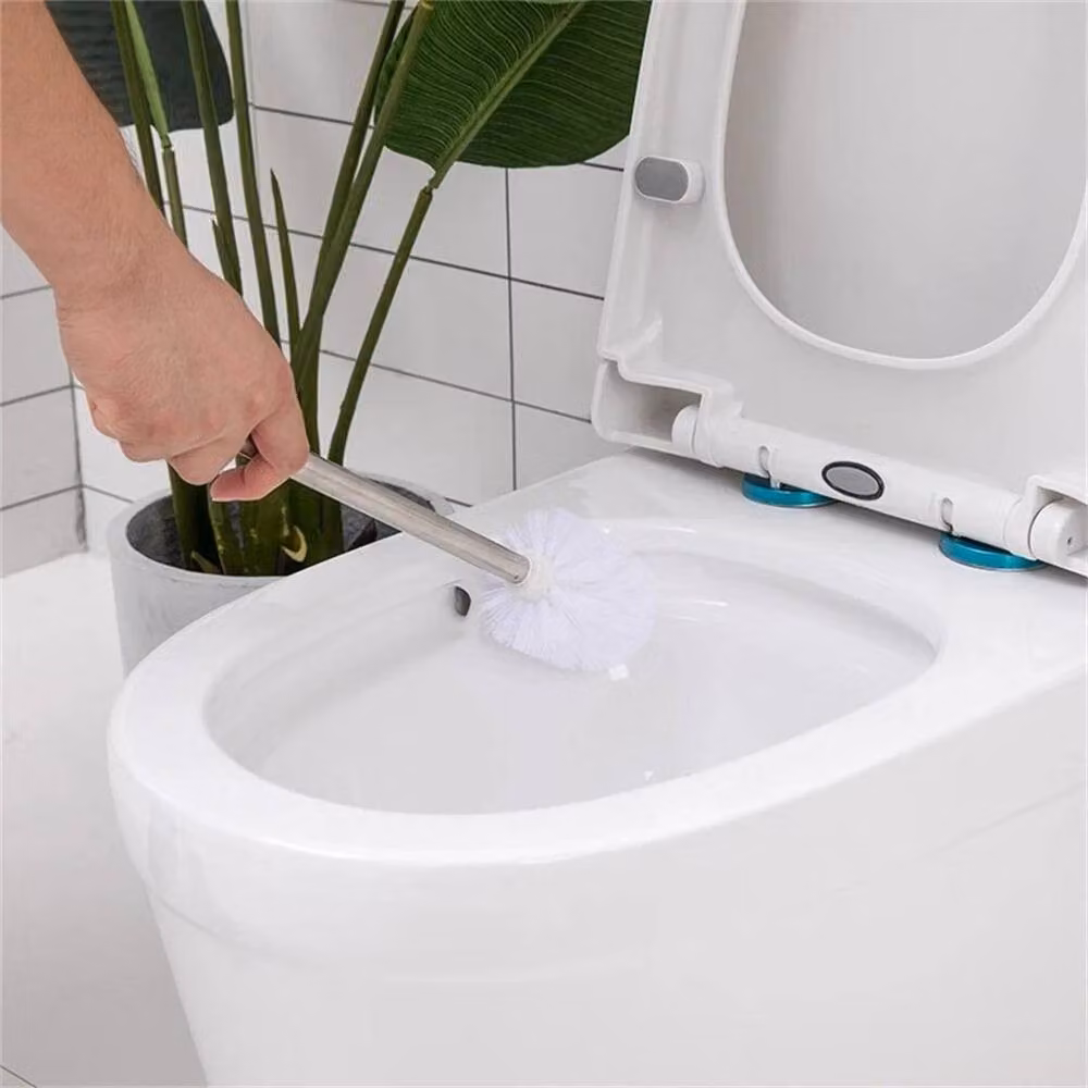 PAWNORA 5-Piece White Toilet Brush Set with Freestanding Plastic and Stainless Steel Holders – 2