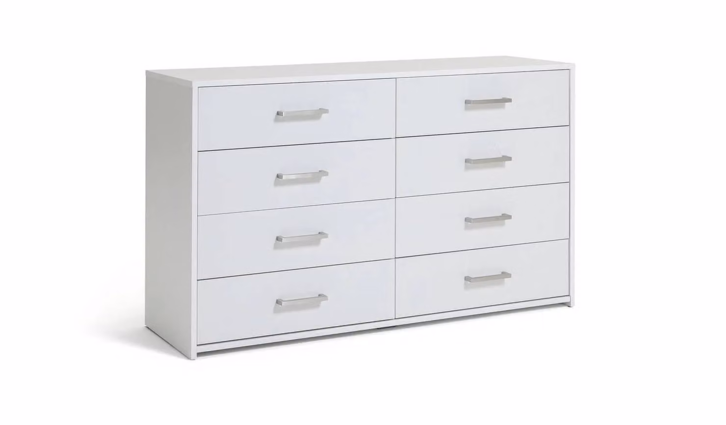 Oslo 8 Drawer Chest in White Matt Modern Bedroom Storage Solution