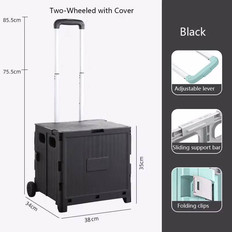 Leaper Folding Household Grocery Supermarket Shopping Cart in Black – 2