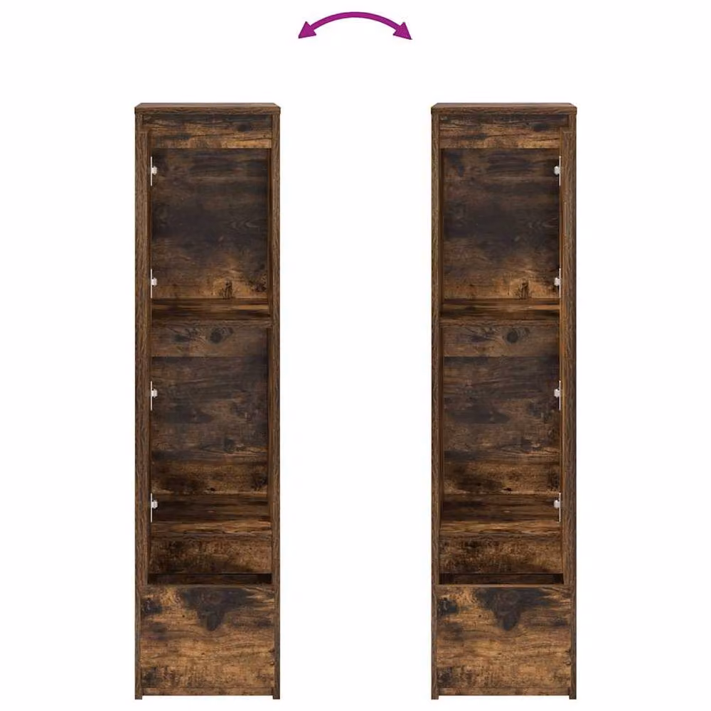 Berkfield Home Smoked Oak Highboard in Brown, W/D/H: 29.5 x 34 x 119.5 cm – 3