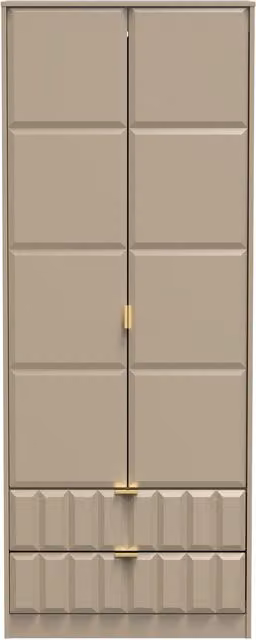 2 U Metro Ready Assembled 2 Door 2 Drawer Wardrobe in Light Brown – 1