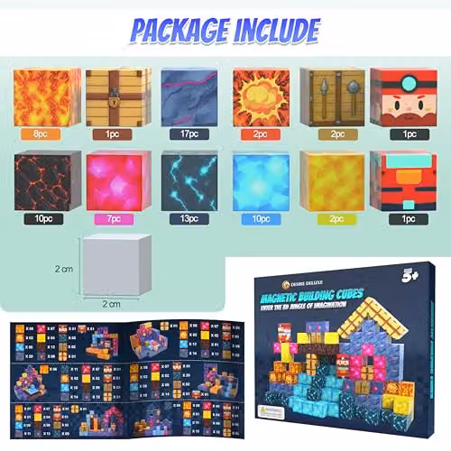 Desire Deluxe Multicolour Interlocking Magnetic Blocks for Creative and Cognitive Development – 5