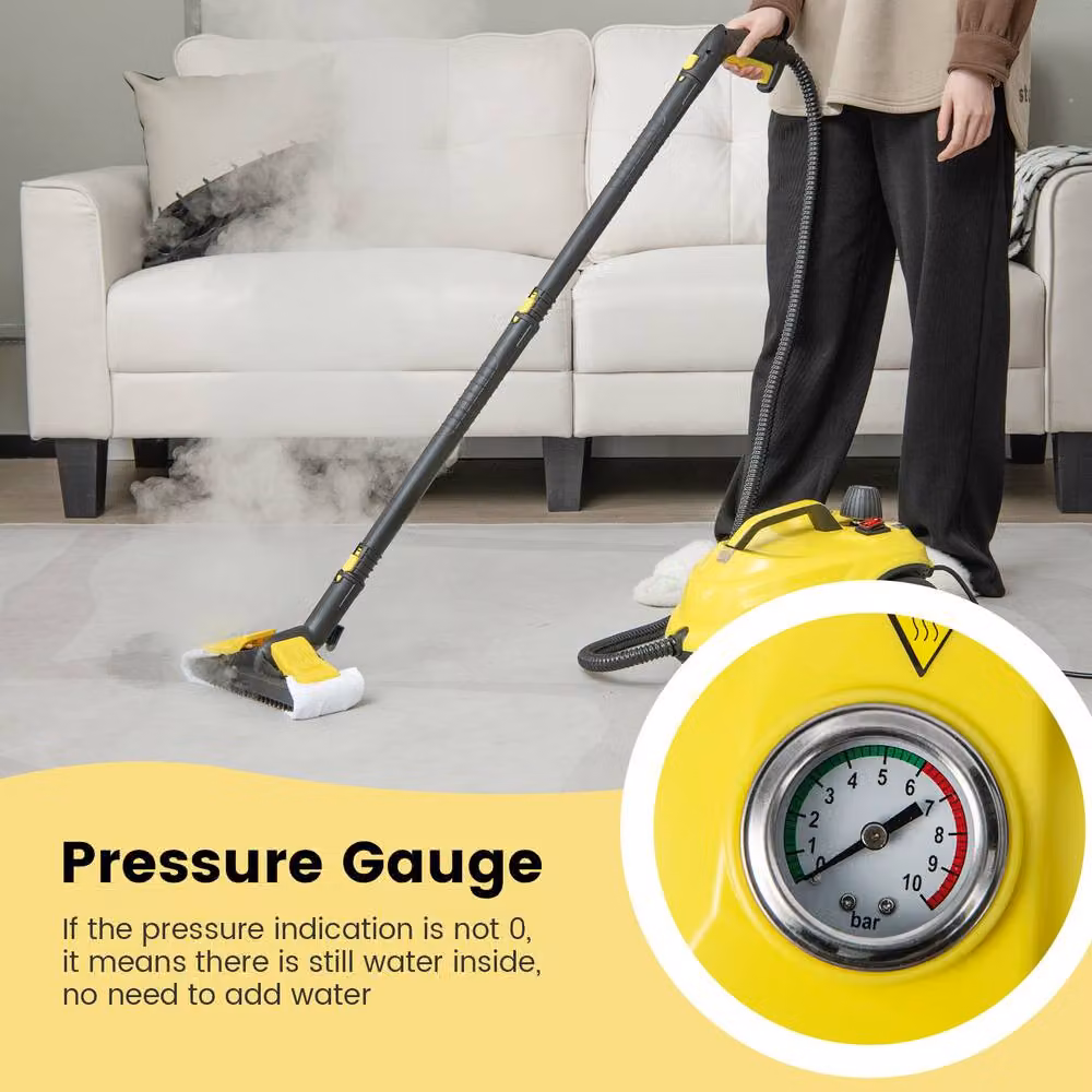 Costway 2000W Steam Mop Rolling Cleaning Machine and Carpet Washer in Yellow – 4