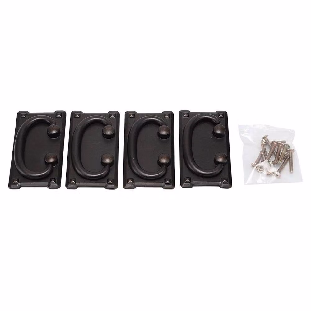 SPETLEK 4 Piece Set of Matt Black and Vintage Bronze Bow Drawer Ring Pulls – 2