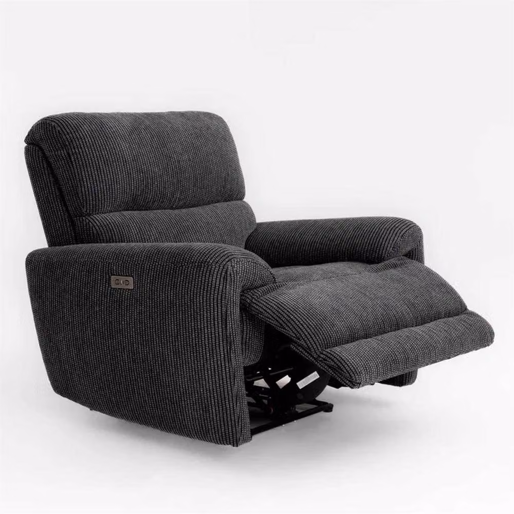 Furnishings For Less UK Carla Electric Power Reclining Armchair, Single Seater, Midnight Black Fabric – 1