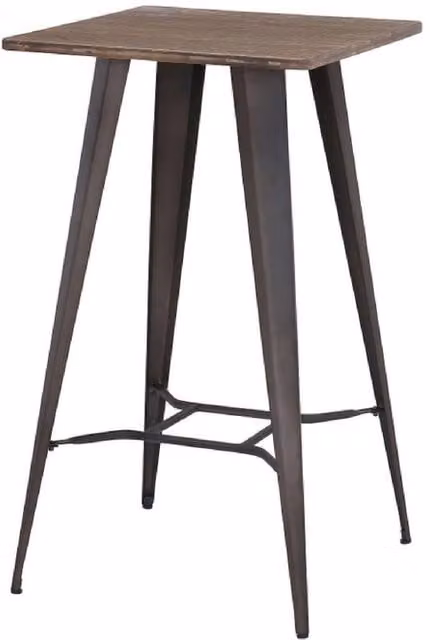 netfurniture Mayfair Rustic Square Bar Table in Black – 1