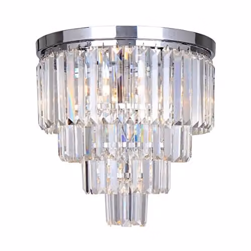 Netlighting Amedeo Ceiling Light in Chrome and Grey Glass with 5x E14 Bulbs