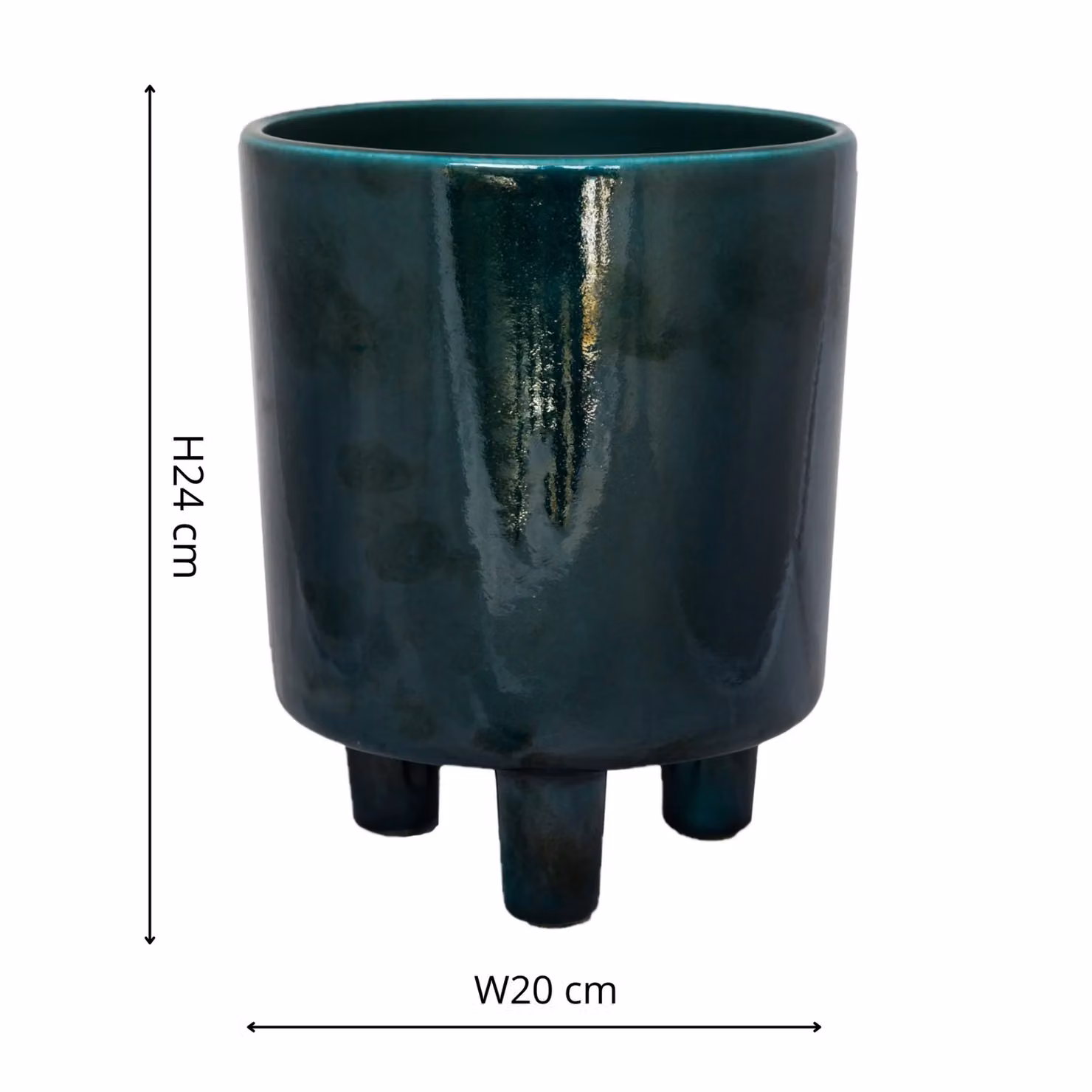 Ivyline Pisa Ceramic Planter in Green, H24 x D20 cm – 3