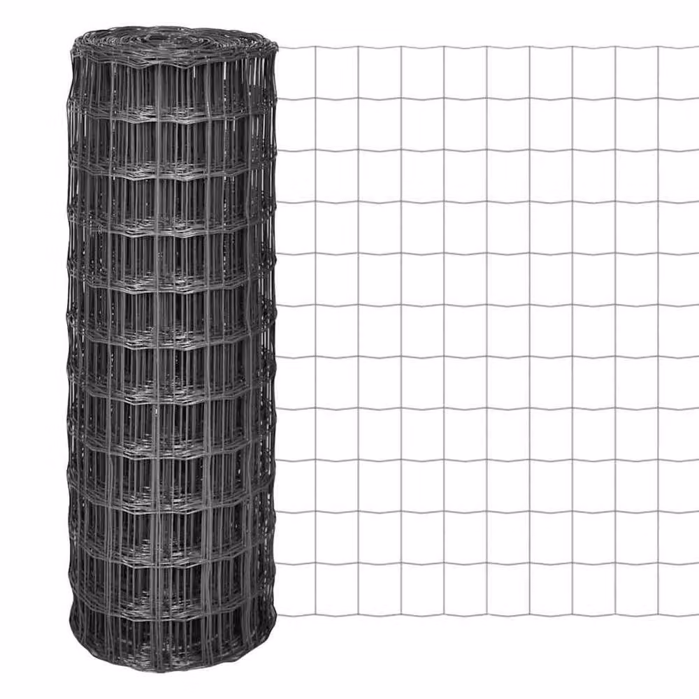 Berkfield Home Beautiful Euro Fence Steel and PVC Coated Garden Fencing, Grey, W: 10 m, H: 1.5 m – 2