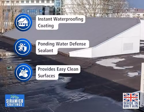 Siramico Coatings Liquid Rubber Roof Coating, Clear, 5 l – 7