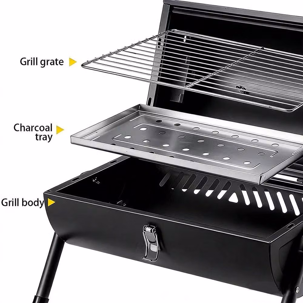 NESTLUNE Portable Charcoal Tabletop Barbecue in Black – 2