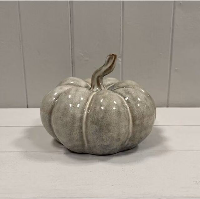 KDMD Beige Mottle Ceramic Pumpkin Tabletop Decoration