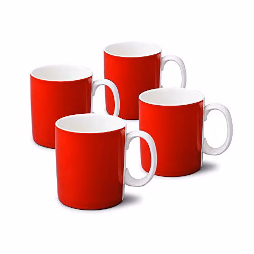 WM Bartleet & Sons 1750 Red Porcelain One Pint Mug Set of 4, 568ml – 5