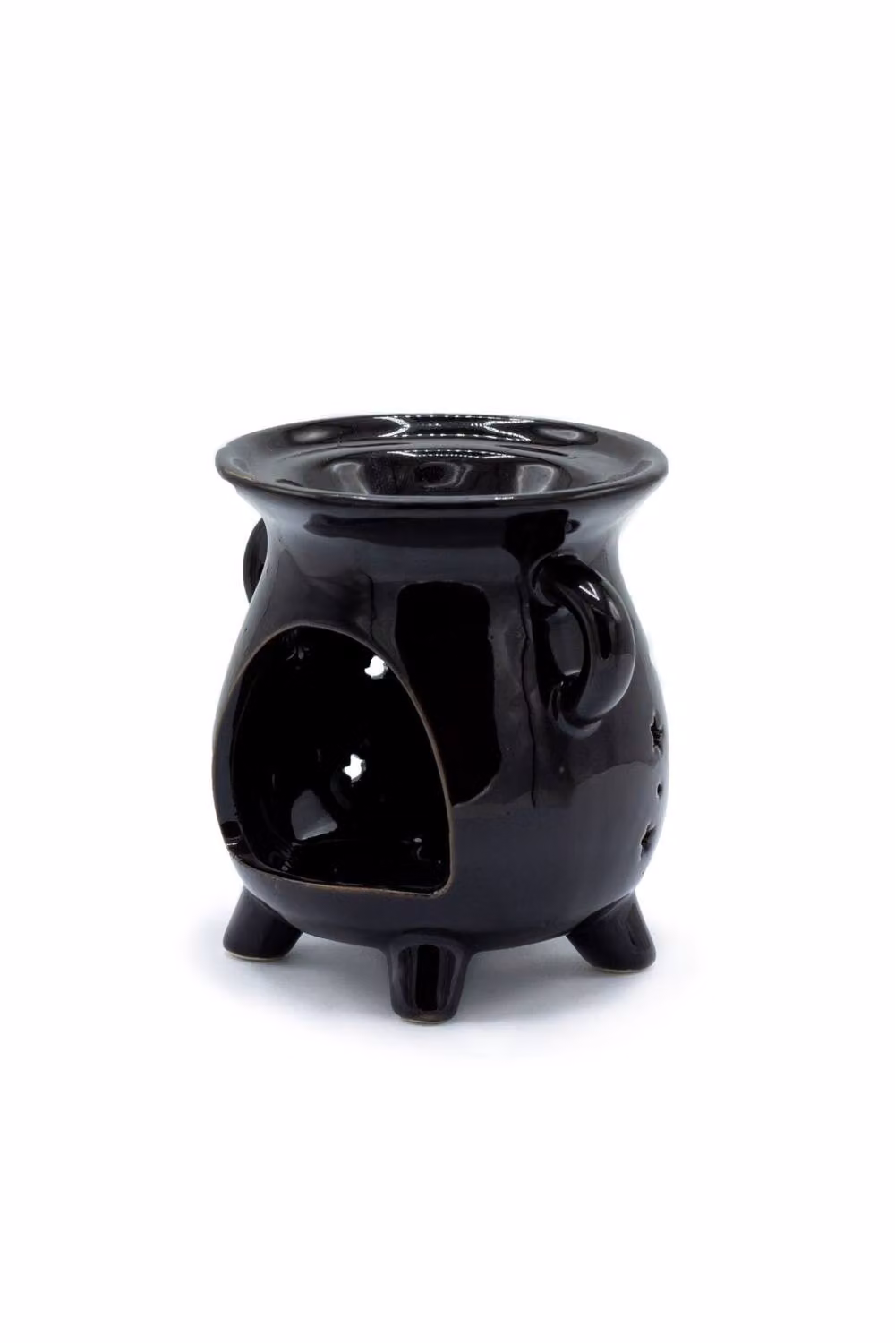 KDMD Black Ceramic Moon Phase Cauldron Oil Burner and Tealight Lamp – 2