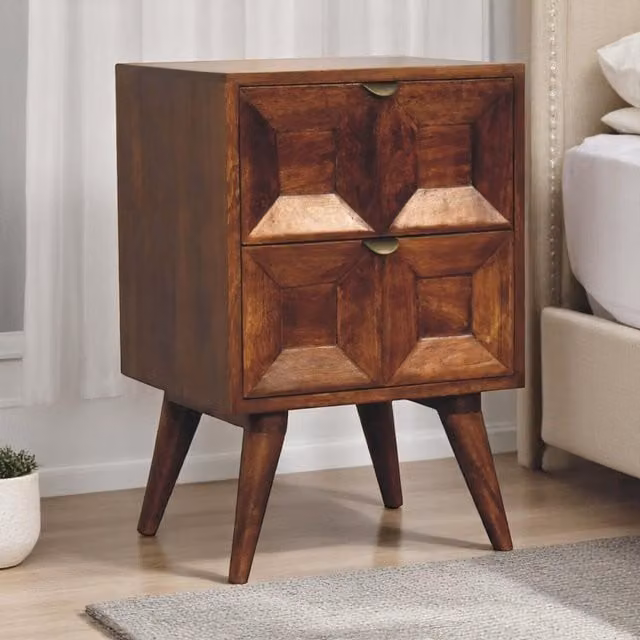 Artisan Furniture Quad Mango Wood Bedside Table in Brown