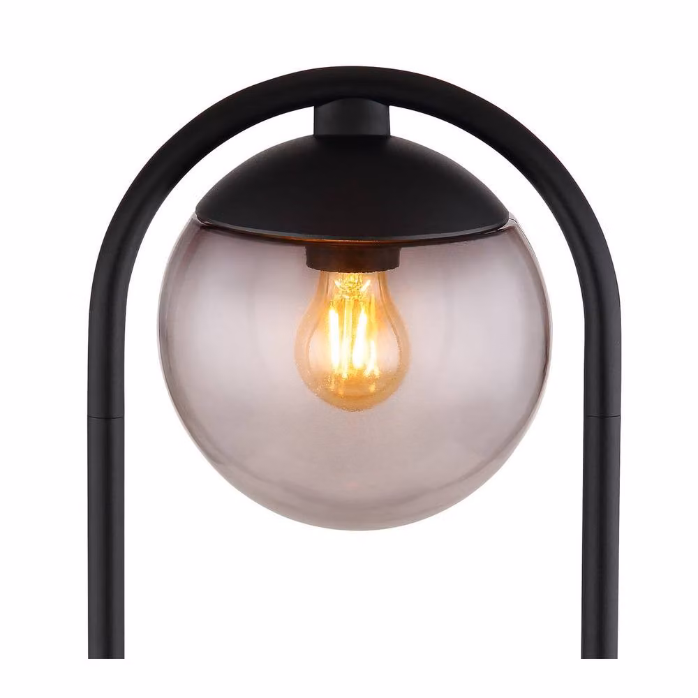 Netlighting Michael Outdoor Bollard Floor Lamp in Black with Smoke Glass Sphere, IP44, 1x E27, W/D/H: 20 x 20 x 100 cm – 7