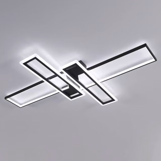 Goeco Modern Rectangular LED Ceiling Light in Black with Remote Control and Dimmable CCT Function – 1