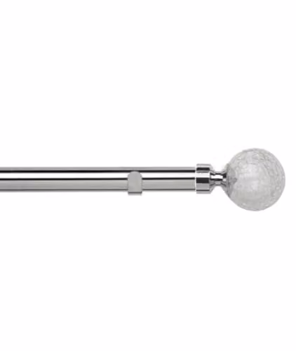 New Edge Blinds Silver Metal Eyelet Curtain Pole Set, 2.8 m