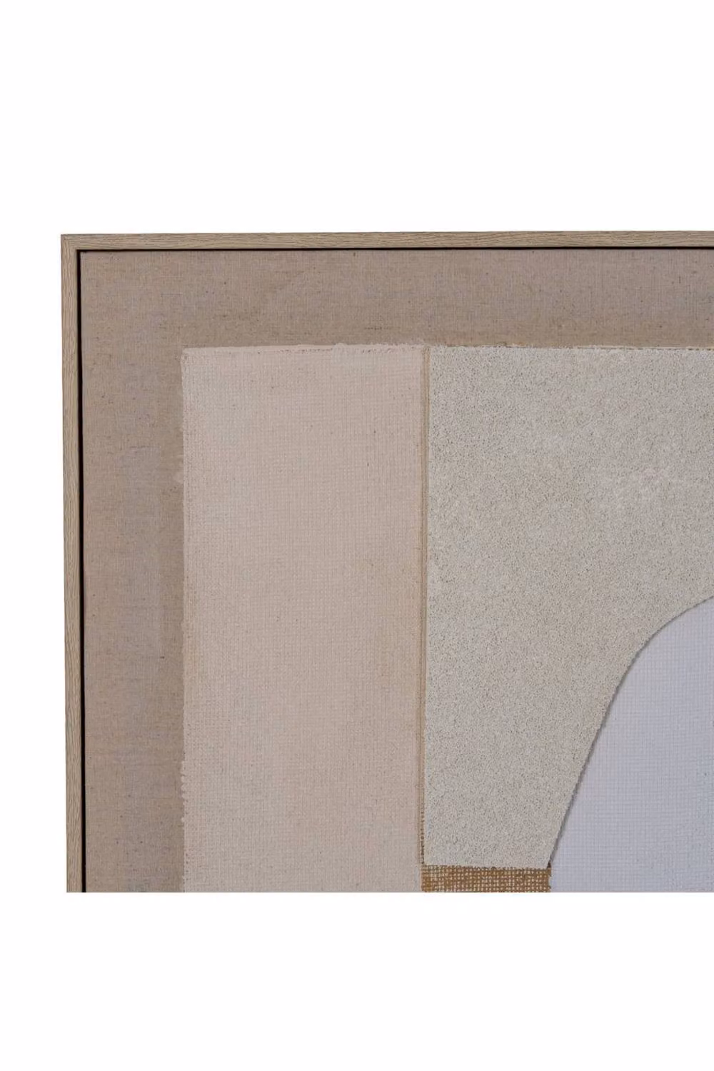KDMD Portina Abstract Linen Textured Canvas Wall Art in Frame, Brown and Beige – 2