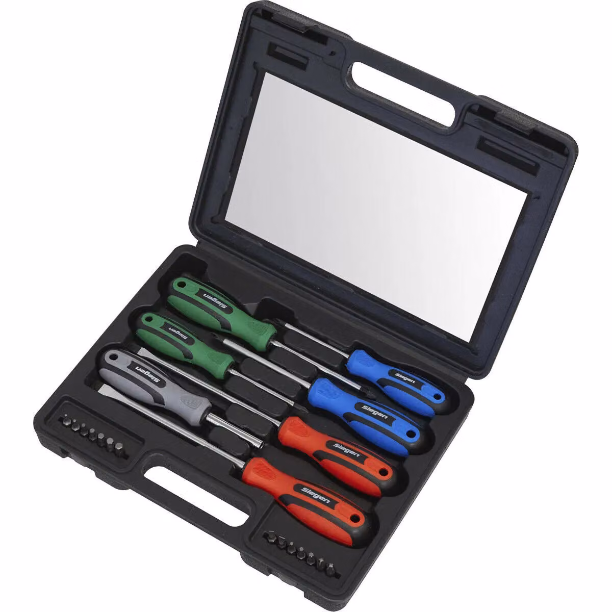 Loops 21 Piece Premium Soft Grip Magnetic Slotted and POZI Screwdriver Set with Case in Multicolour – 3